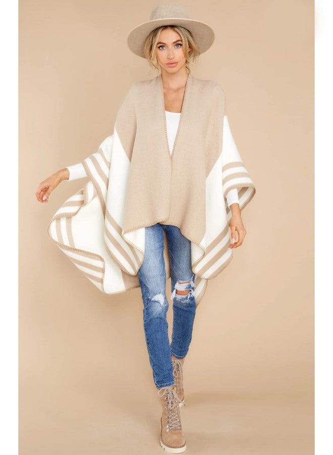 Moss Rose Women's Travel Plaid Shawl Wrap Open Front Poncho Cape for Fall Winter Holiday Gift - Image 3